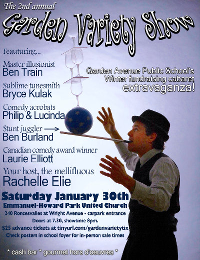 Garden Variety Show on January 30th at 8pm