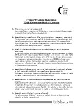 TDSB Summary of Marks FAQ